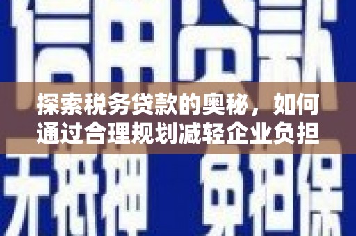 盐湖探索税务贷款的奥秘，如何通过合理规划减轻企业负担