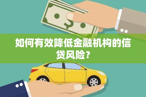 盐湖如何有效降低金融机构的信贷风险？