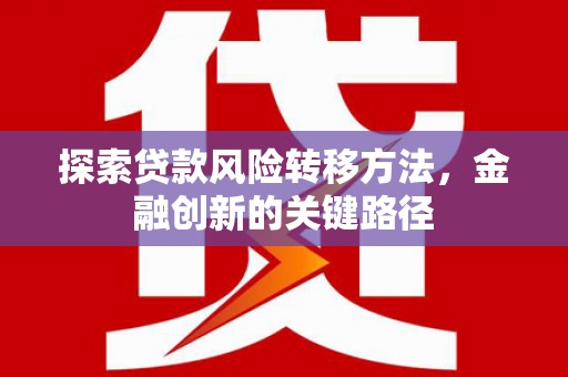 盐湖探索贷款风险转移方法，金融创新的关键路径