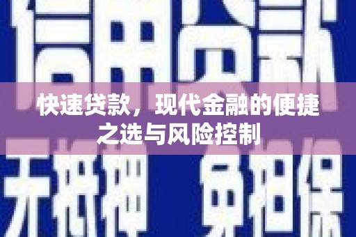 盐湖快速贷款，现代金融的便捷之选与风险控制