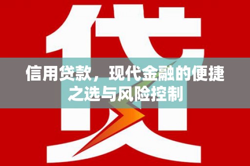 盐湖信用贷款，现代金融的便捷之选与风险控制
