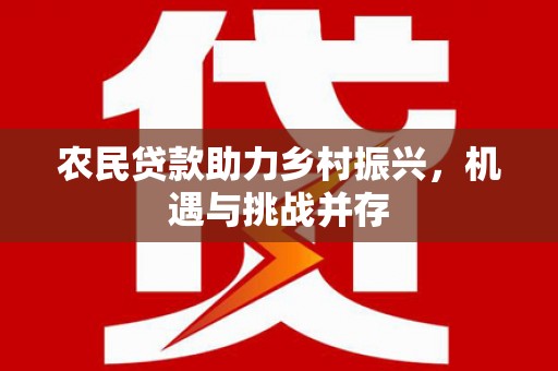 盐湖农民贷款助力乡村振兴，机遇与挑战并存