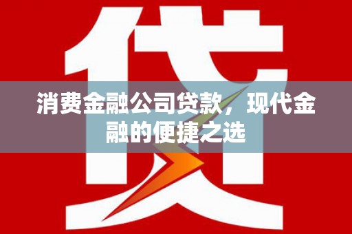 盐湖消费金融公司贷款，现代金融的便捷之选