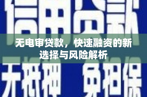 盐湖无电审贷款，快速融资的新选择与风险解析