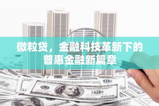 盐湖微粒贷，金融科技革新下的普惠金融新篇章