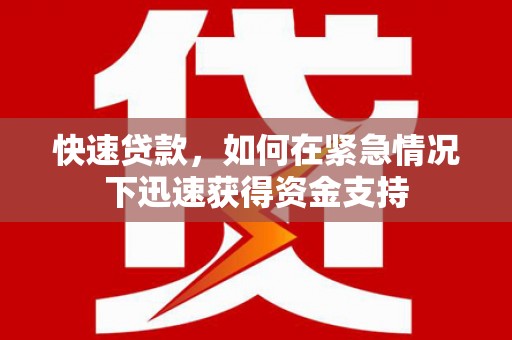 盐湖快速贷款，如何在紧急情况下迅速获得资金支持