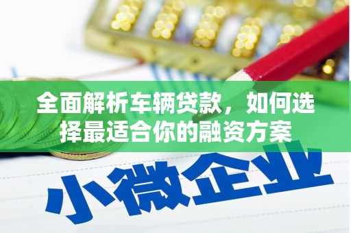 盐湖全面解析车辆贷款，如何选择最适合你的融资方案