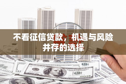 盐湖不看征信贷款，机遇与风险并存的选择