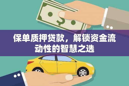 盐湖保单质押贷款，解锁资金流动性的智慧之选